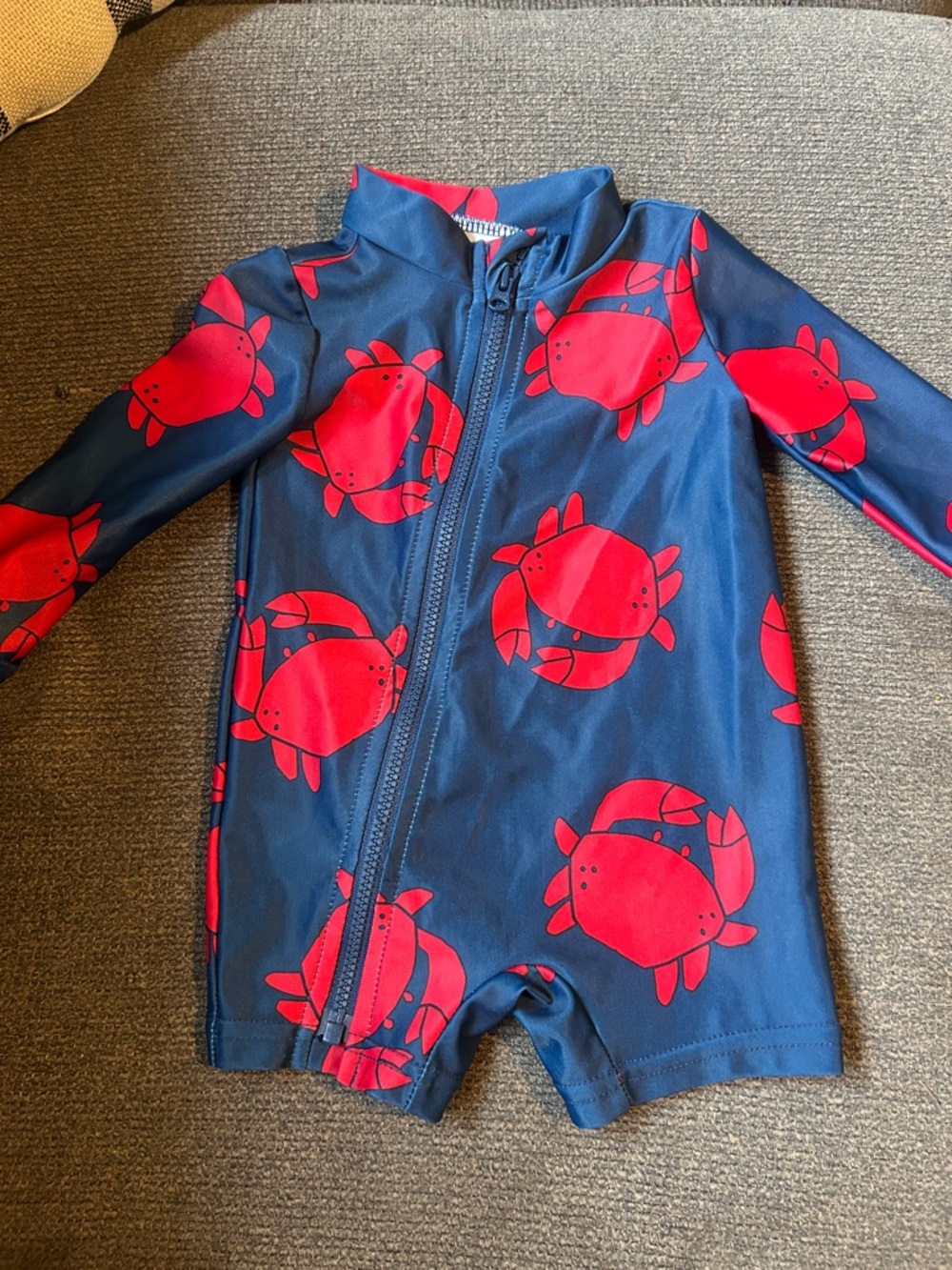 Carter's Navy and Red Crab Rashguard Swimsuit